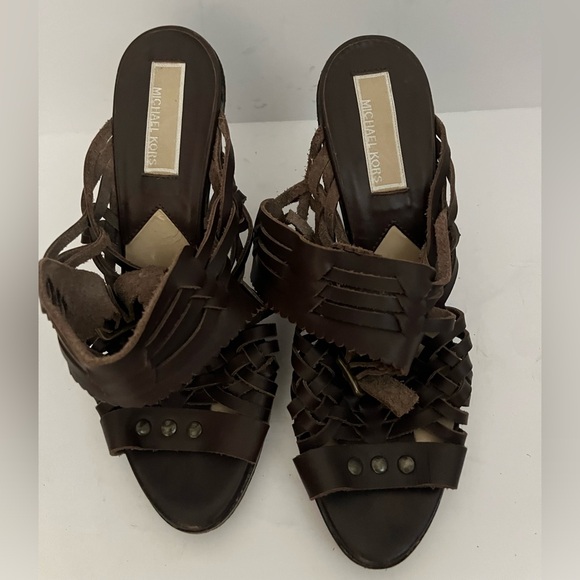 Michael Kors Brown Woven Learning Sandal - Picture 8 of 9